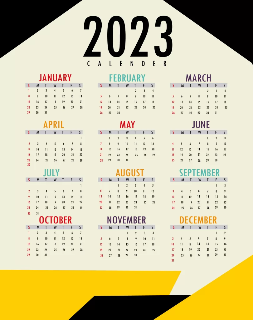 Calendare Personalizate de mai multe forme si tipuri pentru tine si brandul tau - Imagine cu un model de calendar personalizat