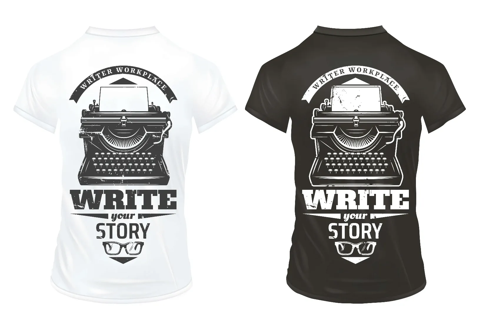 Tricouri personalizate pentru tine sau compania ta - Imagine cu doua tricouri personalizate, unul negru si unul alb.